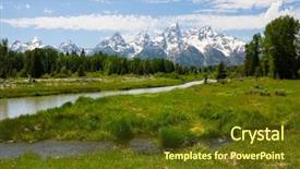  Presentation with teton - Audience pleasing PPT layouts consisting of western landscape - grand teton national park backdrop and a  colored foreground