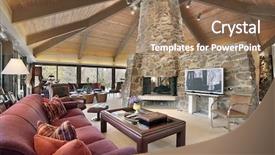  Presentation with western frontier - Amazing PPT layouts having western living room with stone backdrop and a violet colored foreground