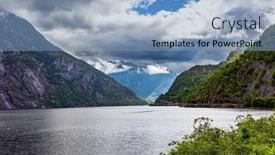  Presentation with powerful - PPT theme featuring western-norway-beginning background and a teal colored foreground