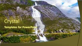  Presentation with powerful - Slide deck with western-norway-langfossen background and a tawny brown colored foreground