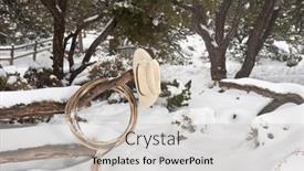  Presentation with cowboy hat - Amazing slide set having western-ranching-equipment-including backdrop and a light gray colored foreground