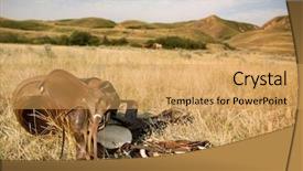  Presentation with rolling hills - Colorful PPT theme enhanced with western saddle laying backdrop and a yellow colored foreground