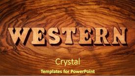  Presentation with western - Slide deck enhanced with western-single-word-on-wood background and a tawny brown colored foreground