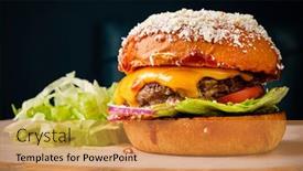  Presentation with western - Slide set consisting of western-style-bacon-burger background and a gold colored foreground