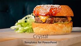  Presentation with western - Beautiful slide deck featuring western-style-bacon-burger backdrop and a coral colored foreground