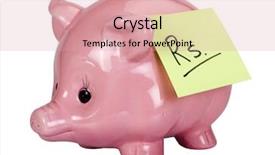  Presentation with piggy bank - Cool new PPT theme with rupees sign adhesive note stuck backdrop and a coral colored foreground