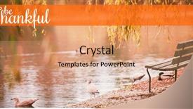  Presentation with thanksgiving or fall greeting - Beautiful PPT theme featuring western themed - thanksgiving greeting text against seagulls backdrop and a coral colored foreground