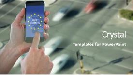  Presentation with vehicles - Amazing theme having western union - cropped hand using mobile phone backdrop and a  colored foreground