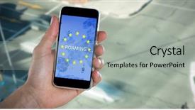  Presentation with smart cars - Colorful theme enhanced with western union - cropped image of hand holding backdrop and a  colored foreground