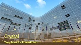  Presentation with european union - Cool new slide deck with western union - european comission building in brussels backdrop and a tawny brown colored foreground