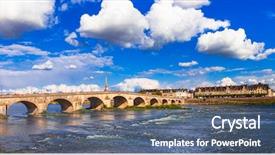  Presentation with france - Colorful presentation theme enhanced with western union - landmarks of france - historical backdrop and a ocean colored foreground