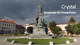  Presentation with reconciliation - Colorful presentation design enhanced with western union - reconciliation park of arad romania backdrop and a gray colored foreground