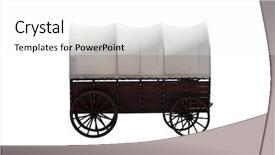  Presentation with western - Slide set with western wagon isolated on white background and a white colored foreground