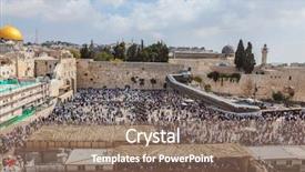  Presentation with jewish western wall - Theme consisting of western wall of temple background and a violet colored foreground