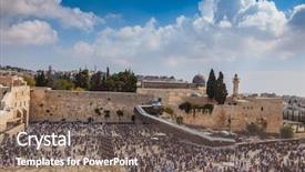  Presentation with western - Theme enhanced with western wall of temple background and a gray colored foreground