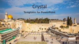  Presentation with judaism - Presentation theme having western wall of the temple background and a light blue colored foreground