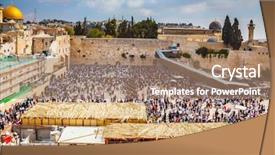  Presentation with square - Theme enhanced with western wall of the temple background and a coral colored foreground
