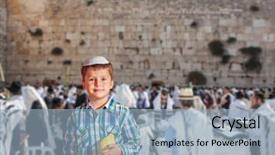  Presentation with judaism - Colorful PPT layouts enhanced with western wall of the temple backdrop and a light blue colored foreground