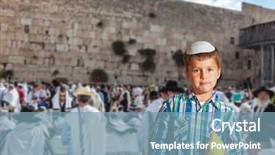  Presentation with jewish western wall - Beautiful theme featuring western wall of the temple backdrop and a seafoam green colored foreground