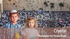  Presentation with jewish western wall - Amazing presentation theme having western wall of the temple backdrop and a coral colored foreground