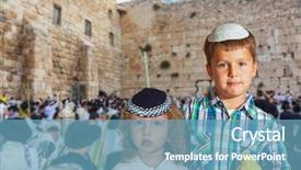  Presentation with jewish western wall - Beautiful slides featuring western wall of the temple backdrop and a teal colored foreground
