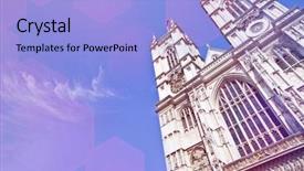  Presentation with water blue sky and peaceful - Slides featuring westminster abbey and blue sky background and a light blue colored foreground