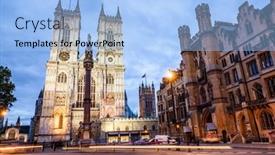  Presentation with britain - PPT layouts having westminster-abbey-church-in-london background and a light blue colored foreground