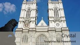  Presentation with city church - PPT theme enhanced with westminster abbey or the collegiate background and a light gray colored foreground