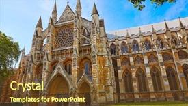  Presentation with westminster - Amazing PPT theme having westminster abbey st margaret church backdrop and a tawny brown colored foreground