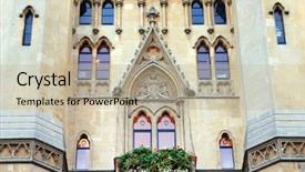  Presentation with city church - Slide set enhanced with westminster abbey the collegiate church background and a mint green colored foreground