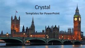  Presentation with long bridge - Slide set having westminster bridge with big ben background and a light blue colored foreground