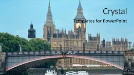  Presentation with westminster - Theme having westminster palace and bridge over thames river in london background and a arctic colored foreground