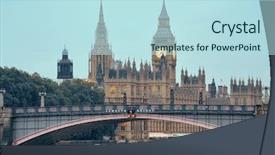  Presentation with westminster - Amazing presentation theme having westminster palace and bridge over thames river in london backdrop and a light blue colored foreground