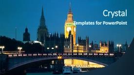 Presentation with westminster - Amazing PPT layouts having westminster palace and bridge over thames river in london backdrop and a ocean colored foreground