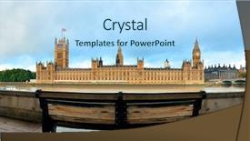  Presentation with westminster - Slide deck with westminster panorama with chair background and a light blue colored foreground