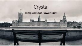  Presentation with westminster - Cool new slide deck with westminster panorama with chair backdrop and a light gray colored foreground