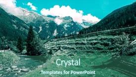  Presentation with stream - Amazing presentation design having wet area - stream in the mountains backdrop and a  colored foreground