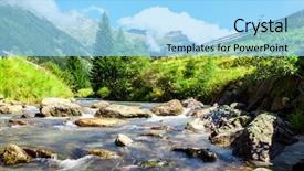  Presentation with stream - Theme consisting of wet area - stream in the mountains background and a arctic colored foreground