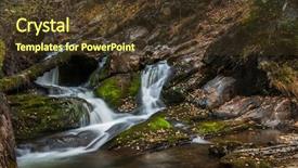  Presentation with waterfall - Beautiful theme featuring wet area - waterfall on river shinok backdrop and a tawny brown colored foreground