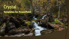  Presentation with waterfall - Colorful PPT theme enhanced with wet area - waterfall on river shinok backdrop and a  colored foreground