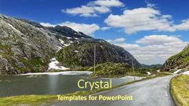  Presentation with rain sky - PPT theme having wet-asphalt-shines background and a tawny brown colored foreground