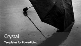  Presentation with weather storm - Audience pleasing theme consisting of wet black umbrella in stormy backdrop and a dark gray colored foreground