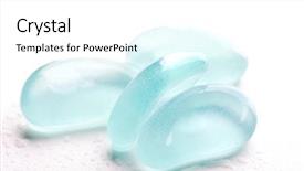  Presentation with sea glass - Presentation consisting of wet blue glass pieces polished background and a white colored foreground