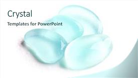  Presentation with sea glass - PPT theme consisting of wet blue glass pieces polished background and a cool aqua colored foreground