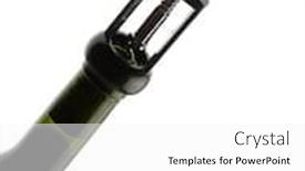  Presentation with bottle red wine - Audience pleasing PPT theme consisting of wet bottle of red wine against a white background backdrop and a white colored foreground