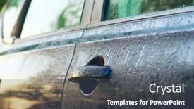  Presentation with car door - Colorful theme enhanced with wet-car-door-at-morning backdrop and a dark gray colored foreground