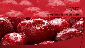  Presentation with cherry - Slide set having wet cherry closeup background background and a red colored foreground