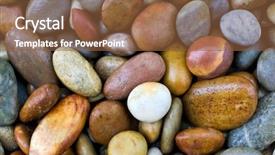  Presentation with stones - Audience pleasing PPT theme consisting of wet colored stones background backdrop and a tawny brown colored foreground
