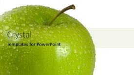  Presentation with corner - PPT layouts having wet-green-apple-isolated background and a gold colored foreground
