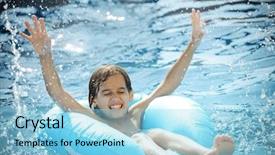  Presentation with kid happy birthday - Beautiful PPT theme featuring attitude job satisfaction - positive thinking happiness lifestyle concept backdrop and a light gray colored foreground